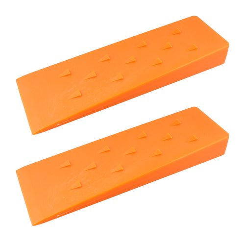 Spiked Felling Wedges – 10” Inch Orange Plastic Wedge – 2 Pack